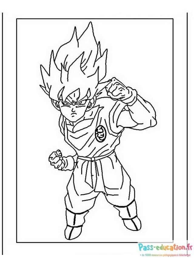 Coloriage Guerrier Saiyan à imprimer et colorier