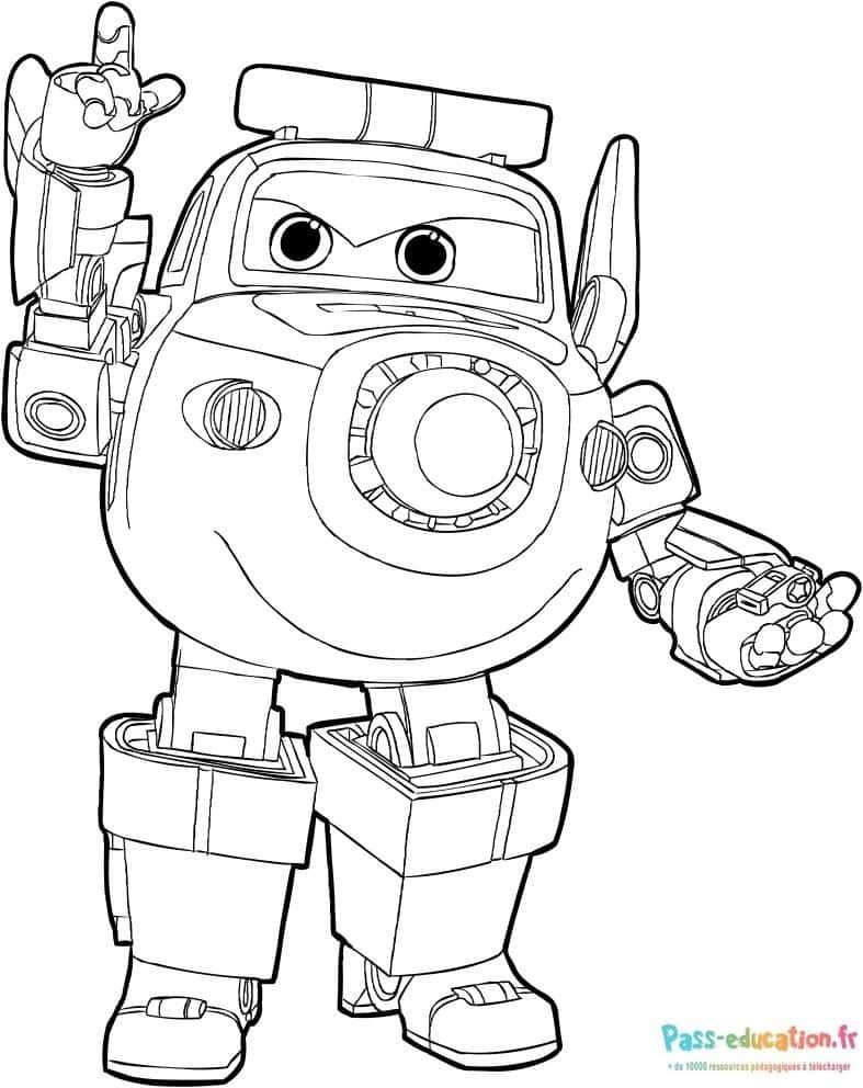 Coloriage Super Wings Jett à imprimer et colorier