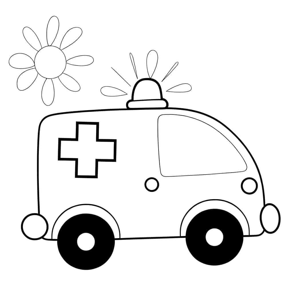Coloriage Ambulance à imprimer et colorier