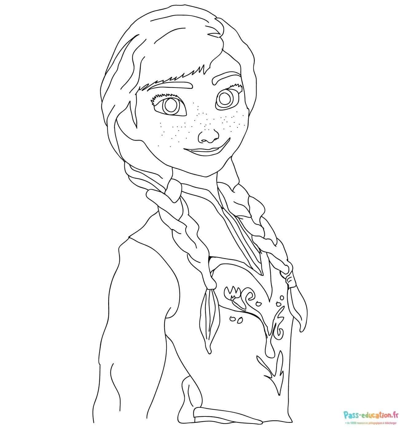 Coloriage Anna d'Arendelle à imprimer et colorier