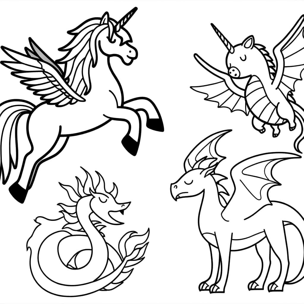 Coloriage Animaux fantastiques à imprimer et colorier