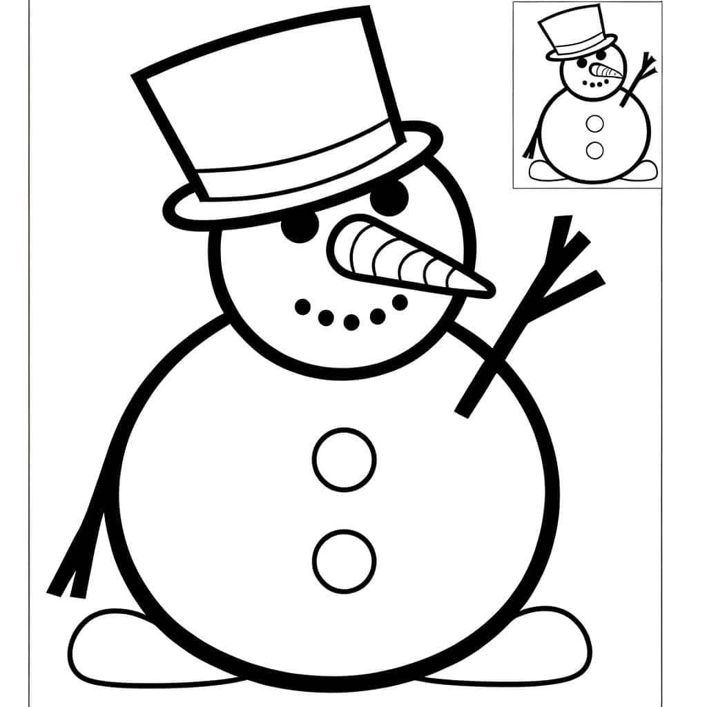 Coloriage Bonhomme de neige à imprimer et colorier