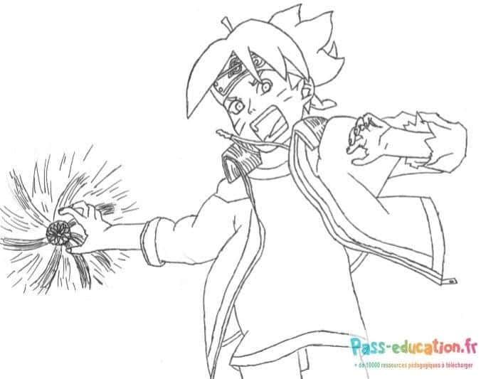 Coloriage Boruto lance Rasengan à imprimer et colorier