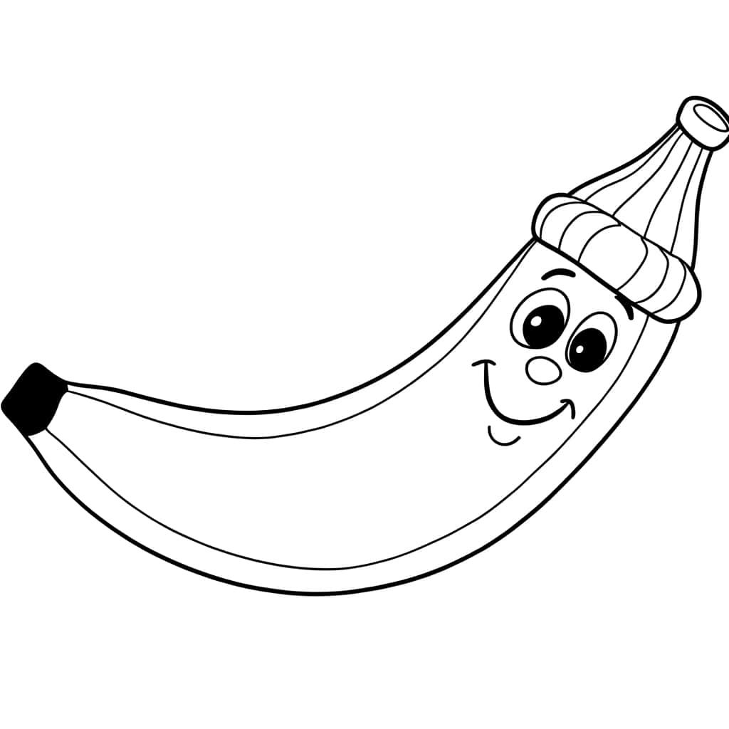 Coloriage Banane souriante à imprimer et colorier