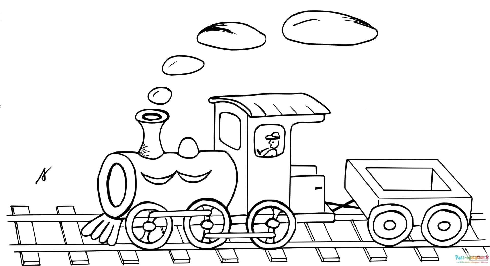 Coloriage Train à vapeur à imprimer et colorier