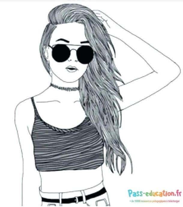Coloriage Ado stylée à imprimer et colorier