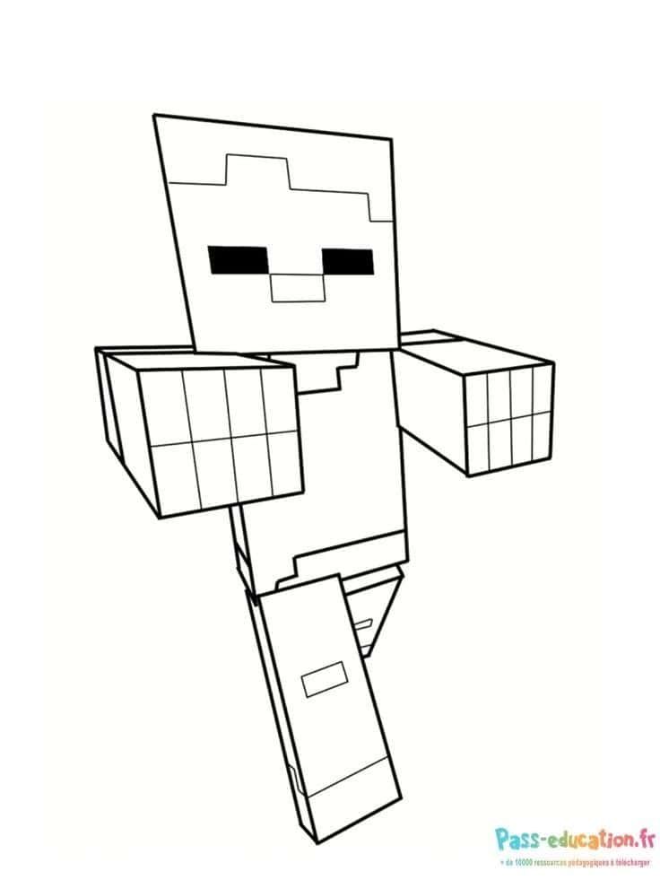 Coloriage Steve Minecraft à imprimer et colorier