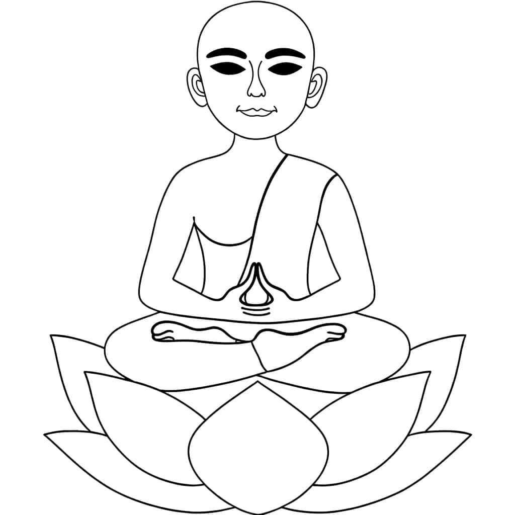 Coloriage Bouddha en méditation à imprimer et colorier