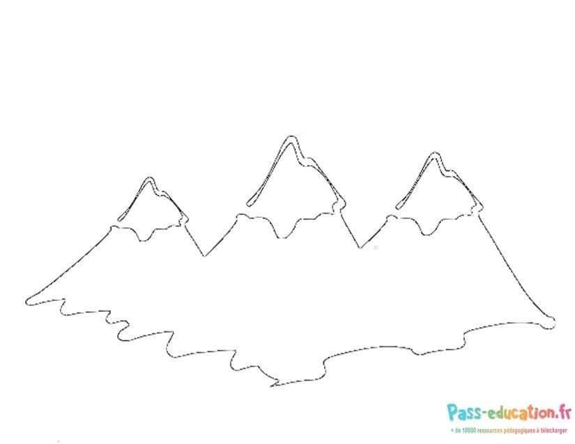 Coloriage Montagnes à colorier à imprimer et colorier