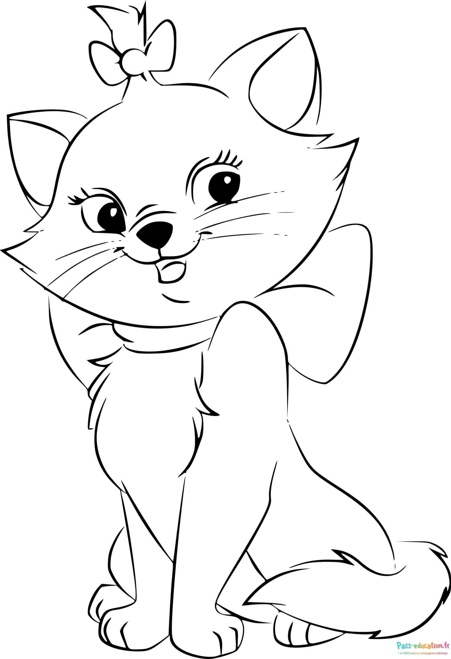 Coloriage Chaton aristocratique à imprimer et colorier
