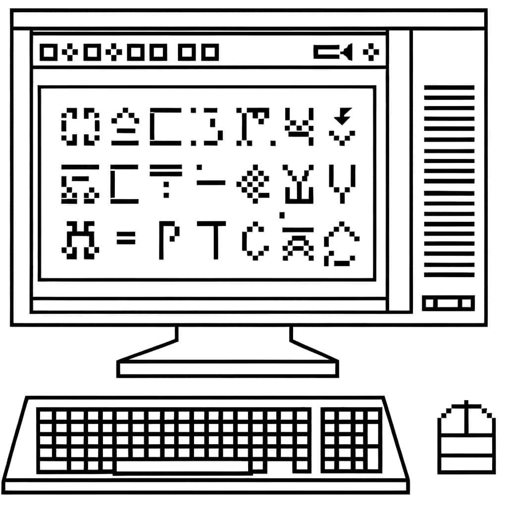 Coloriage Ordinateur Ascii Art à imprimer et colorier
