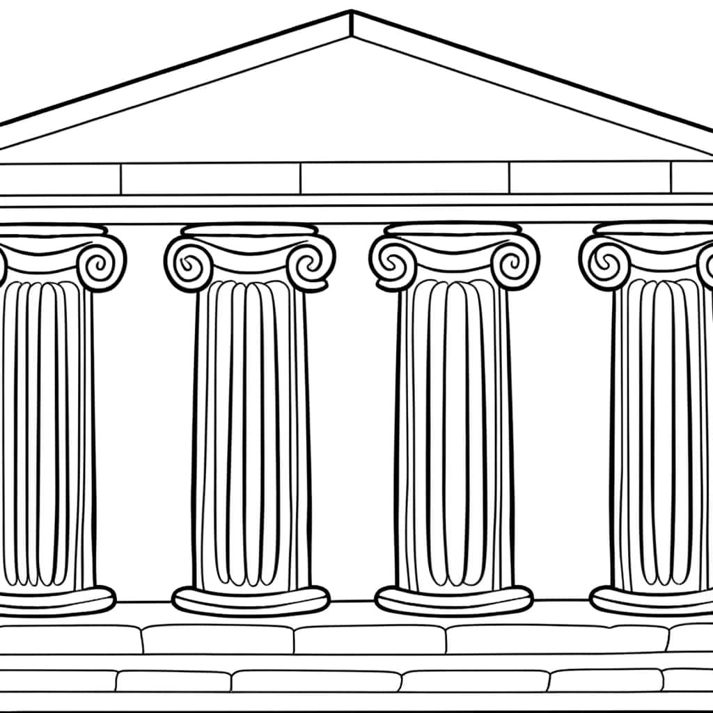 Coloriage Colonnes antiques à imprimer et colorier