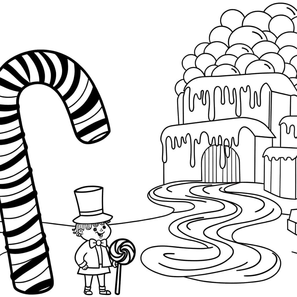 Coloriage Monde de friandises à imprimer et colorier