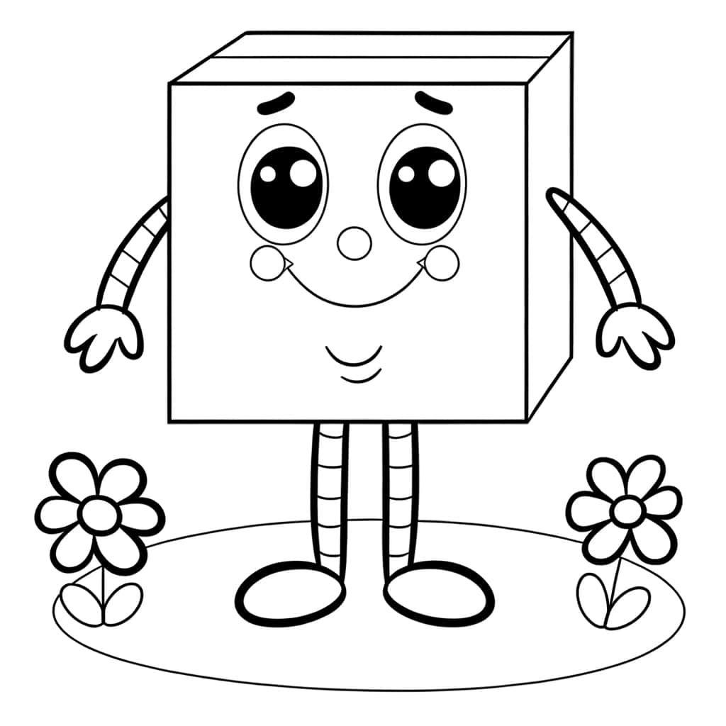Coloriage Boîte souriante à imprimer et colorier