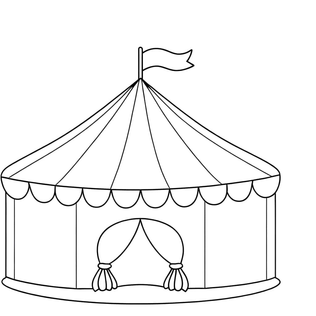 Coloriage Chapiteau Cirque à imprimer et colorier