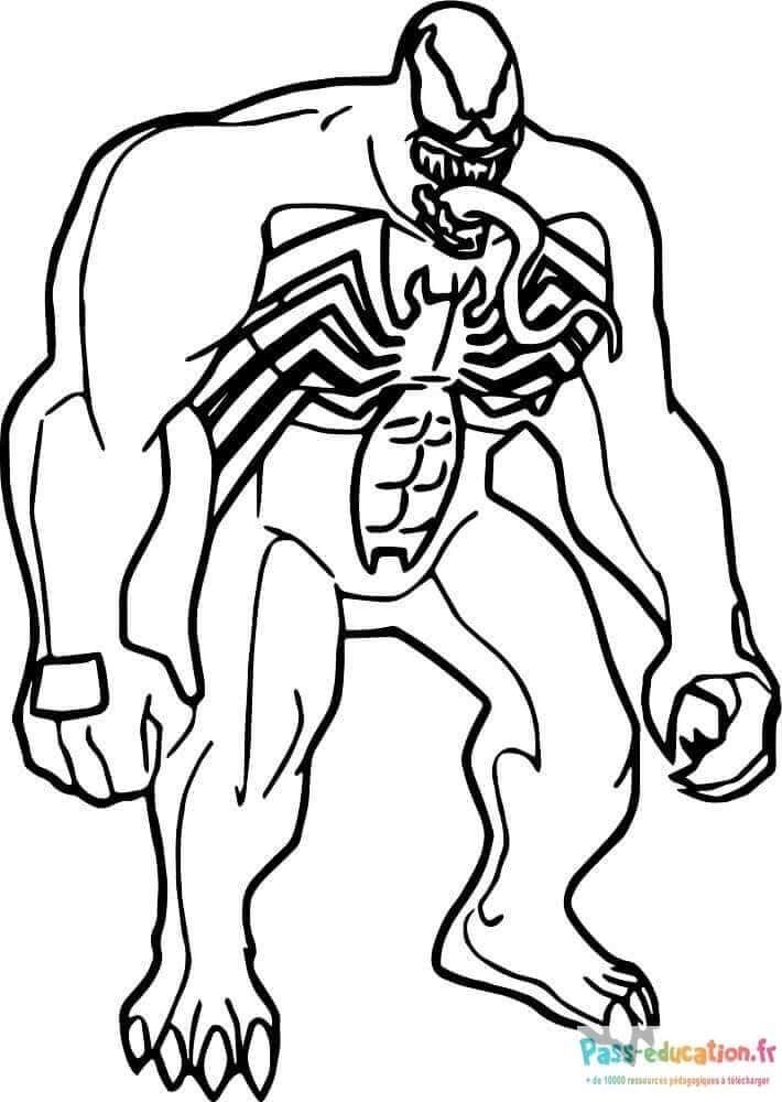 Coloriage Venom musclé à imprimer et colorier