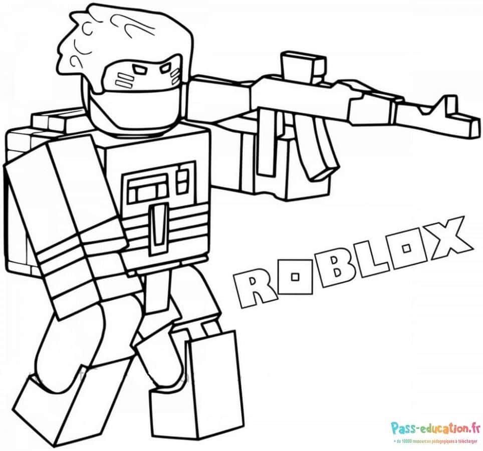 Coloriage Roblox guerrier à imprimer et colorier