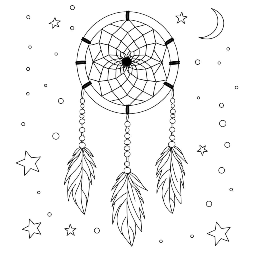 Coloriage Attrape Rêves à imprimer et colorier