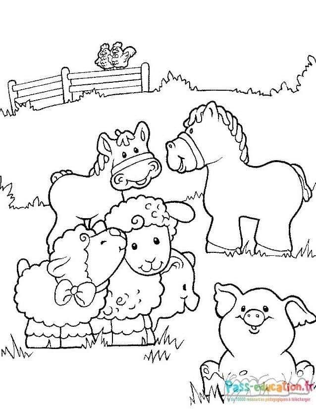 Coloriage Animaux de la ferme à imprimer et colorier