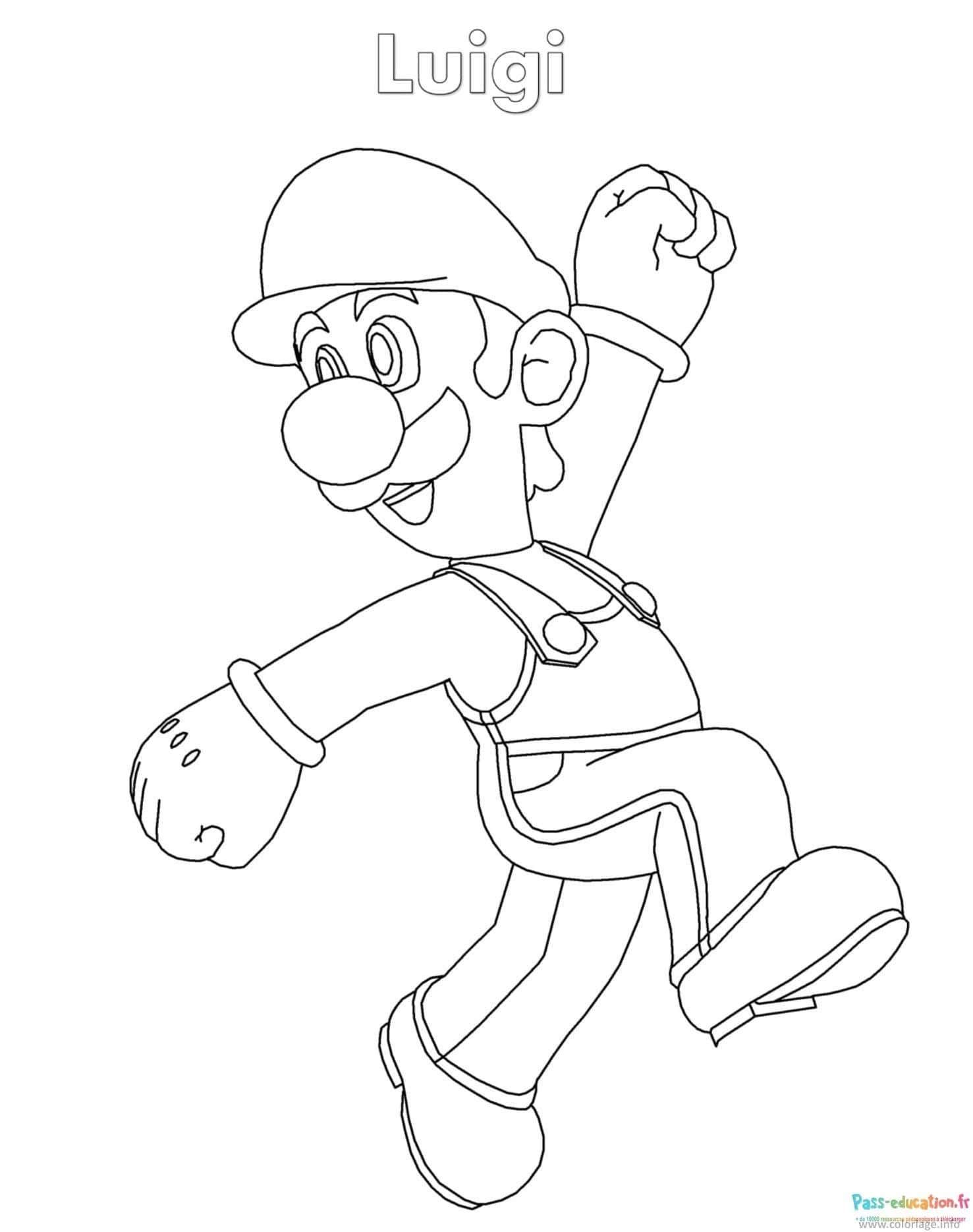 Coloriage Luigi triomphant à imprimer et colorier