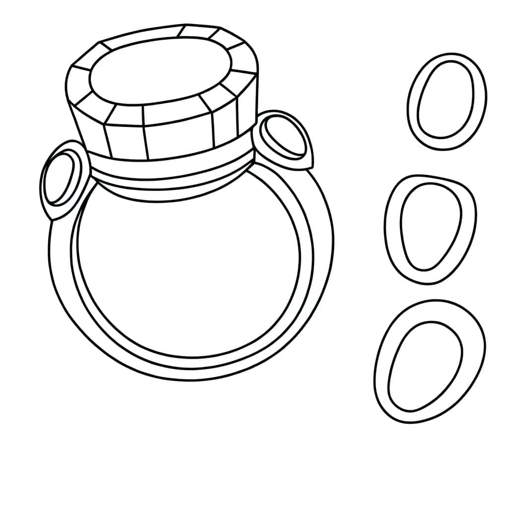Coloriage Bague avec diamants à imprimer et colorier