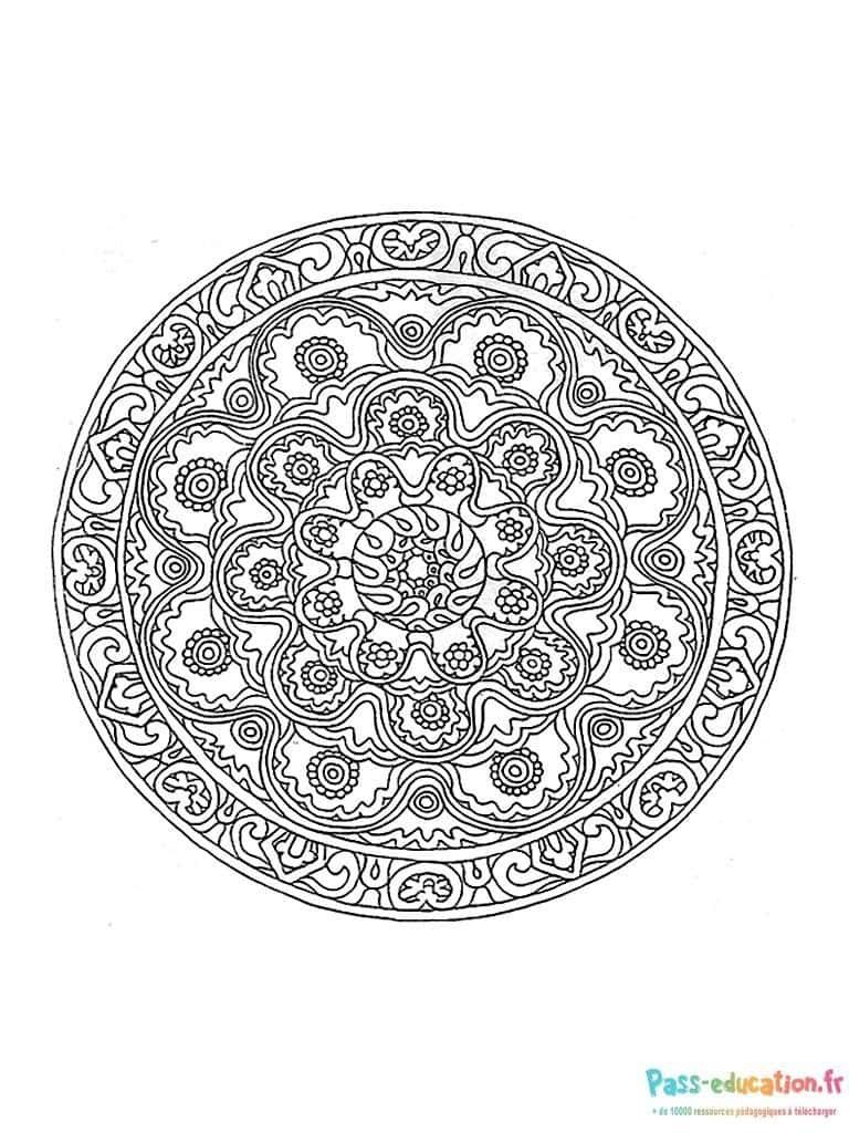 Coloriage Mandala floral à imprimer et colorier