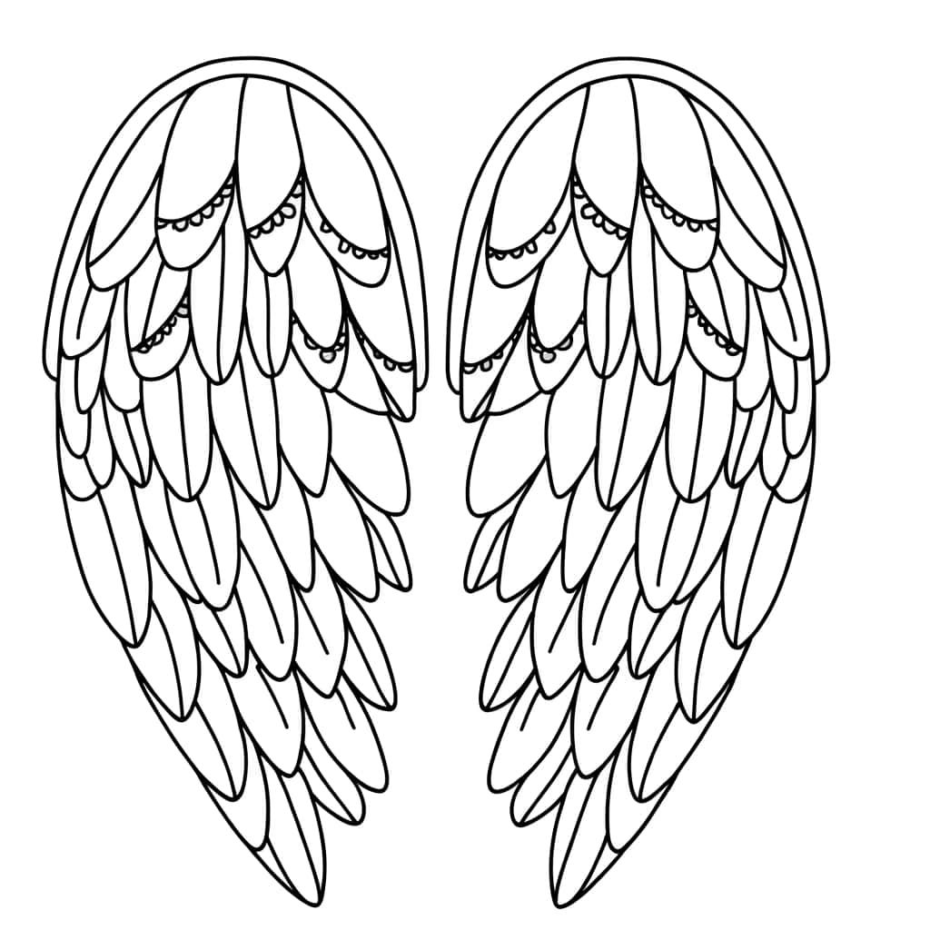 Coloriage Ailes d'ange à imprimer et colorier