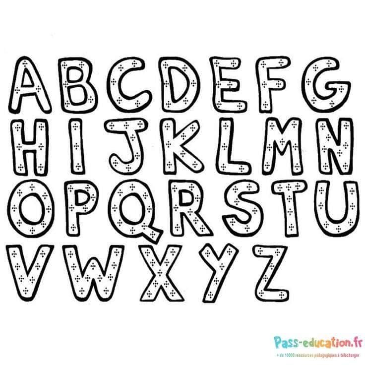 Coloriage Alphabet dessiné à imprimer et colorier