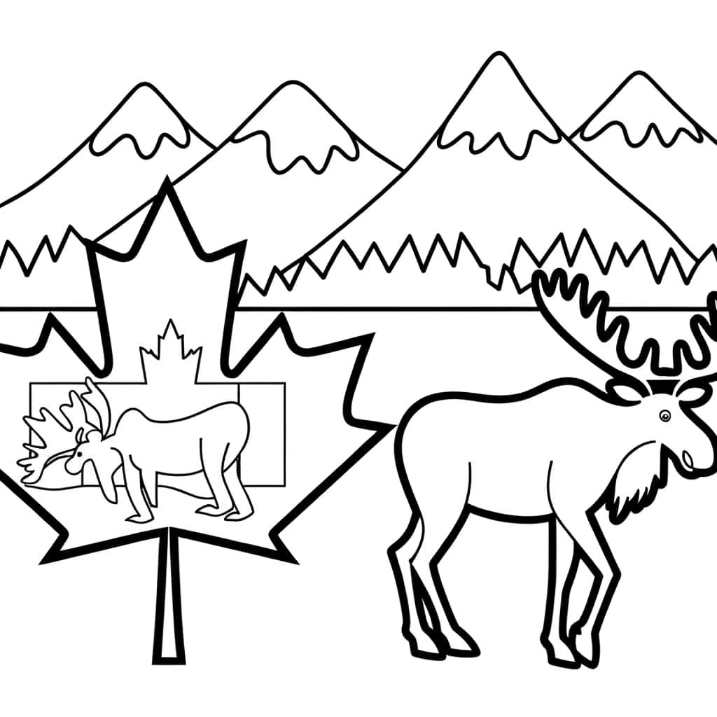 Coloriage Canada naturel à imprimer et colorier