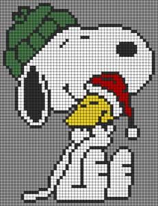 Coloriage Snoopy Noël à imprimer et colorier