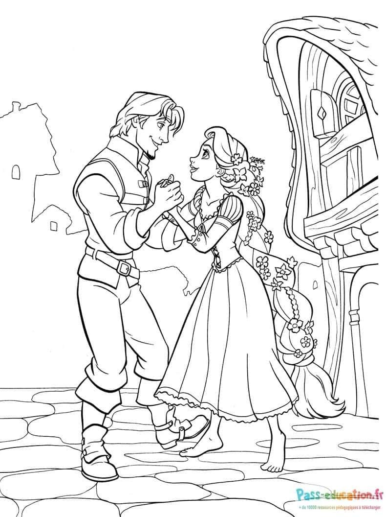 Coloriage Danse romantique à imprimer et colorier