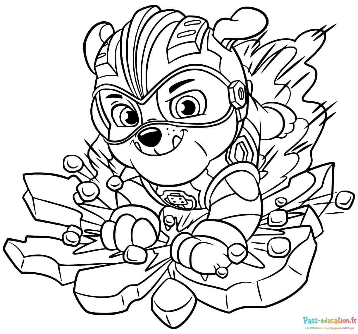 Coloriage Super chiot volant à imprimer et colorier