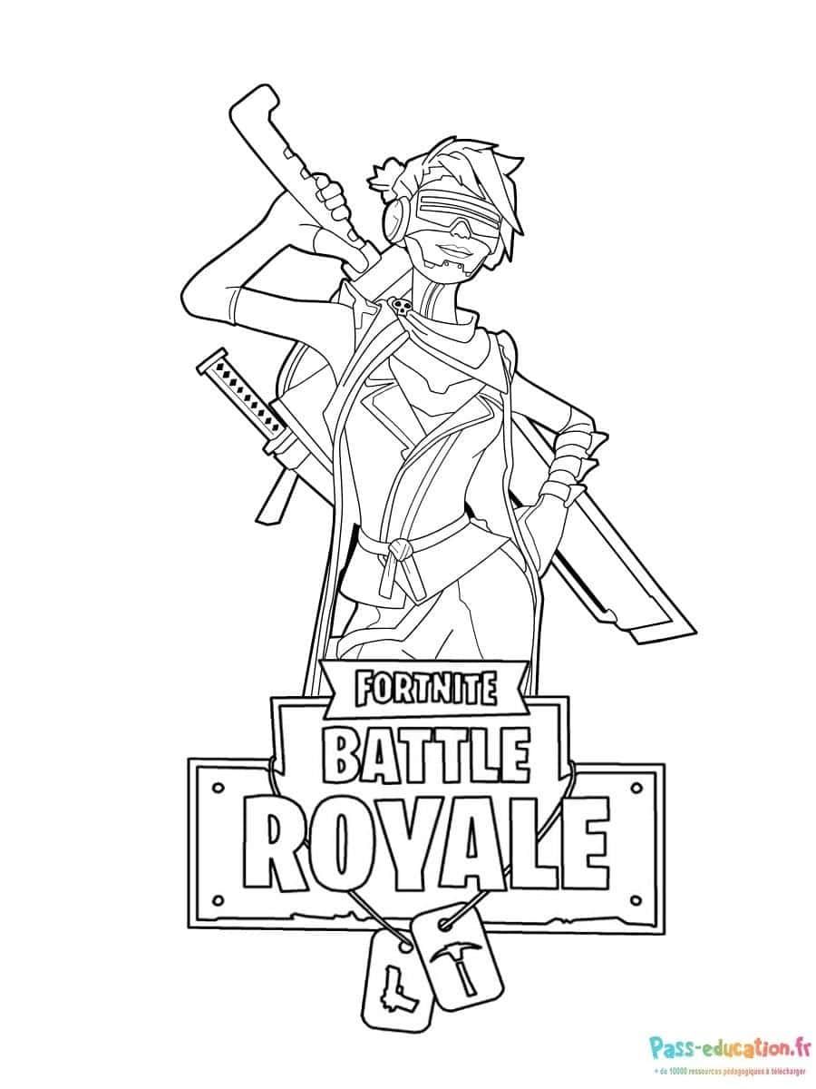 Coloriage Guerrier Fortnite à imprimer et colorier