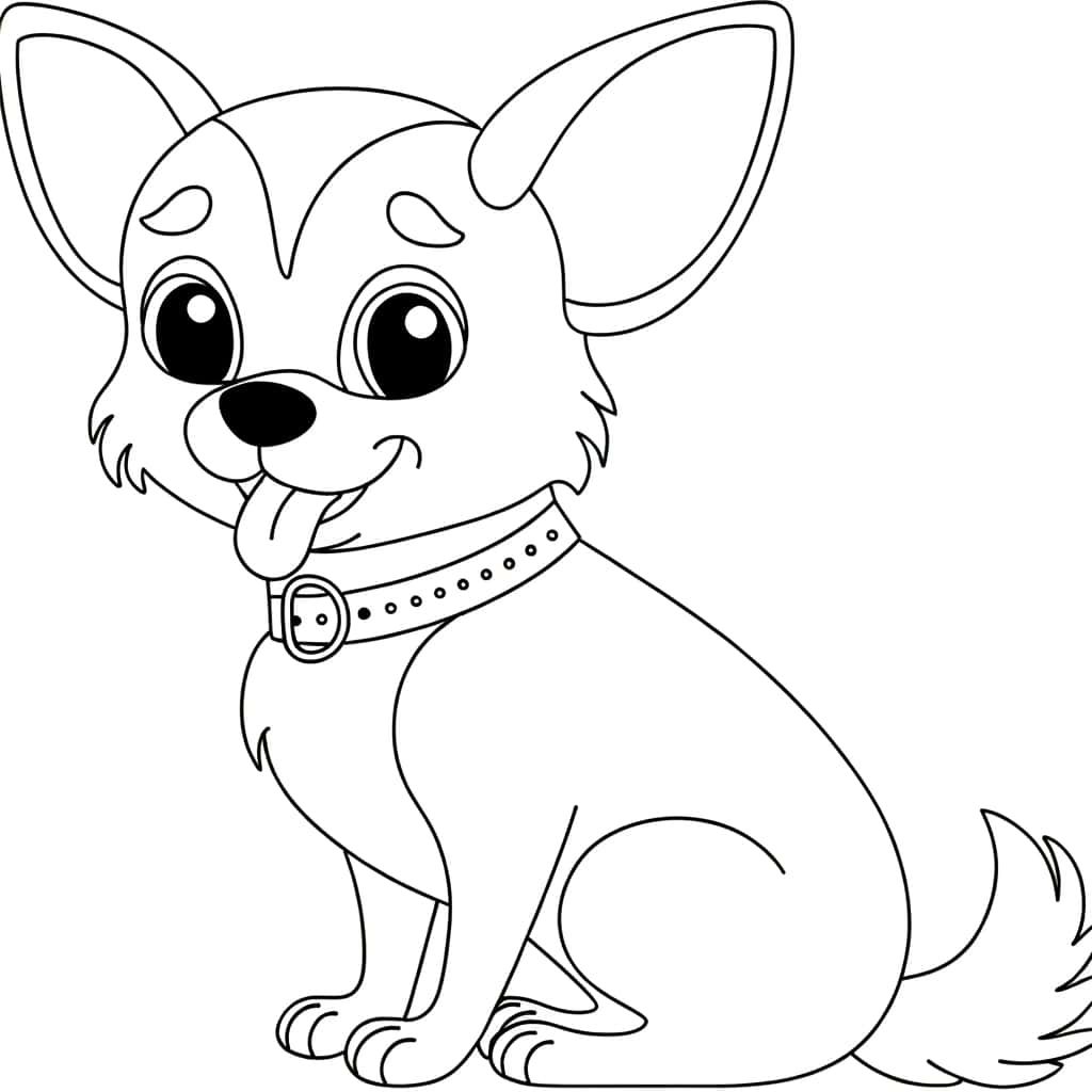 Coloriage Chihuahua mignon à imprimer et colorier