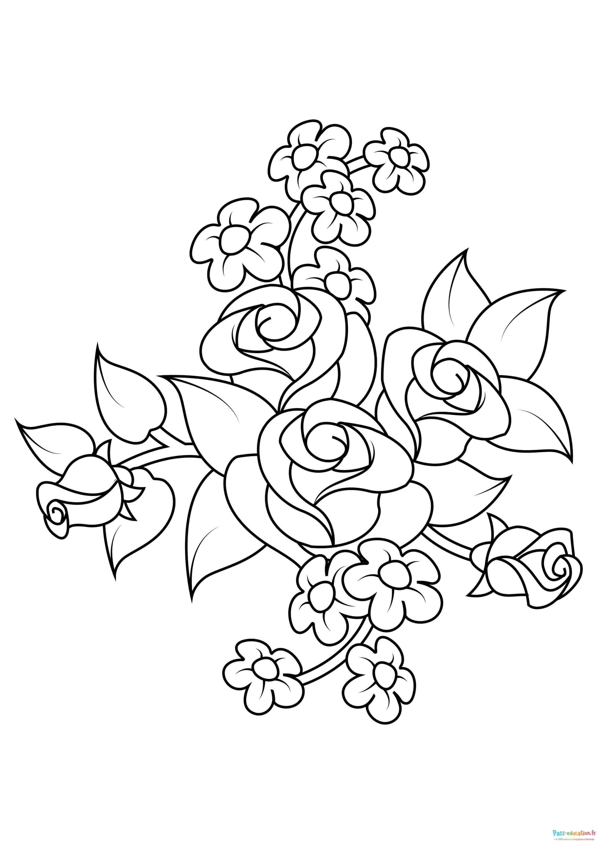 Coloriage Bouquet floral à imprimer et colorier