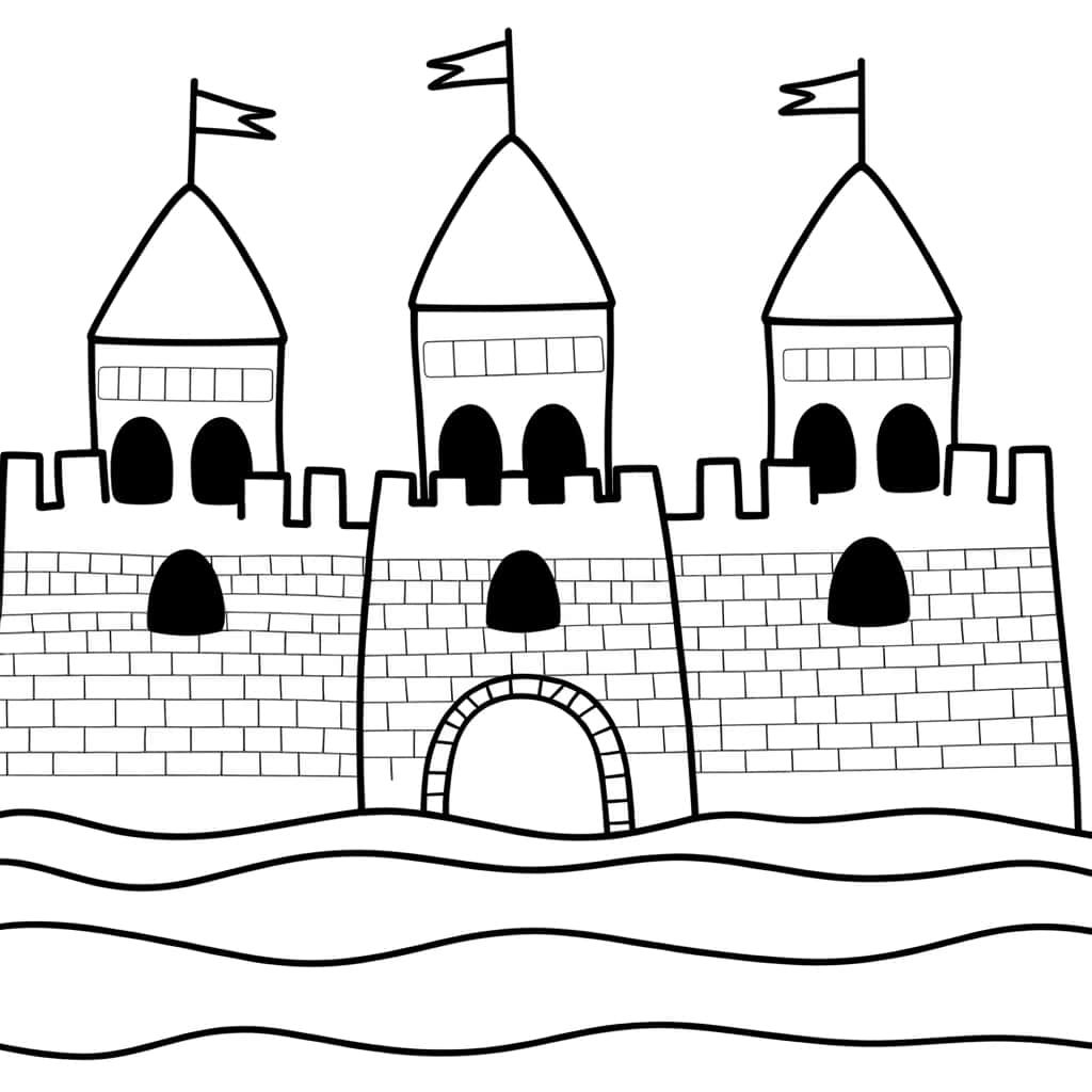 Coloriage Château de sable à imprimer et colorier
