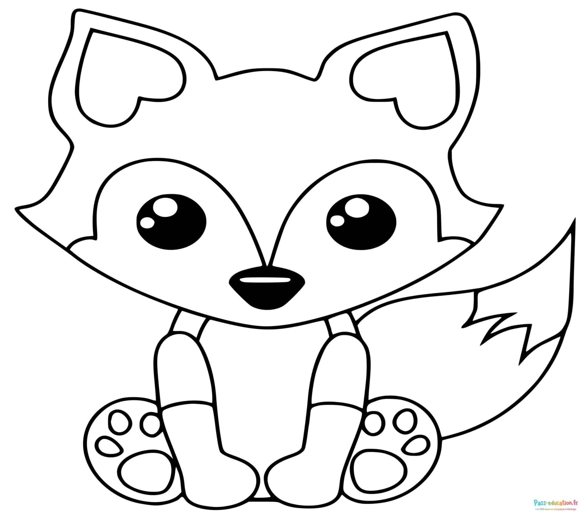 Coloriage Renard mignon à imprimer et colorier