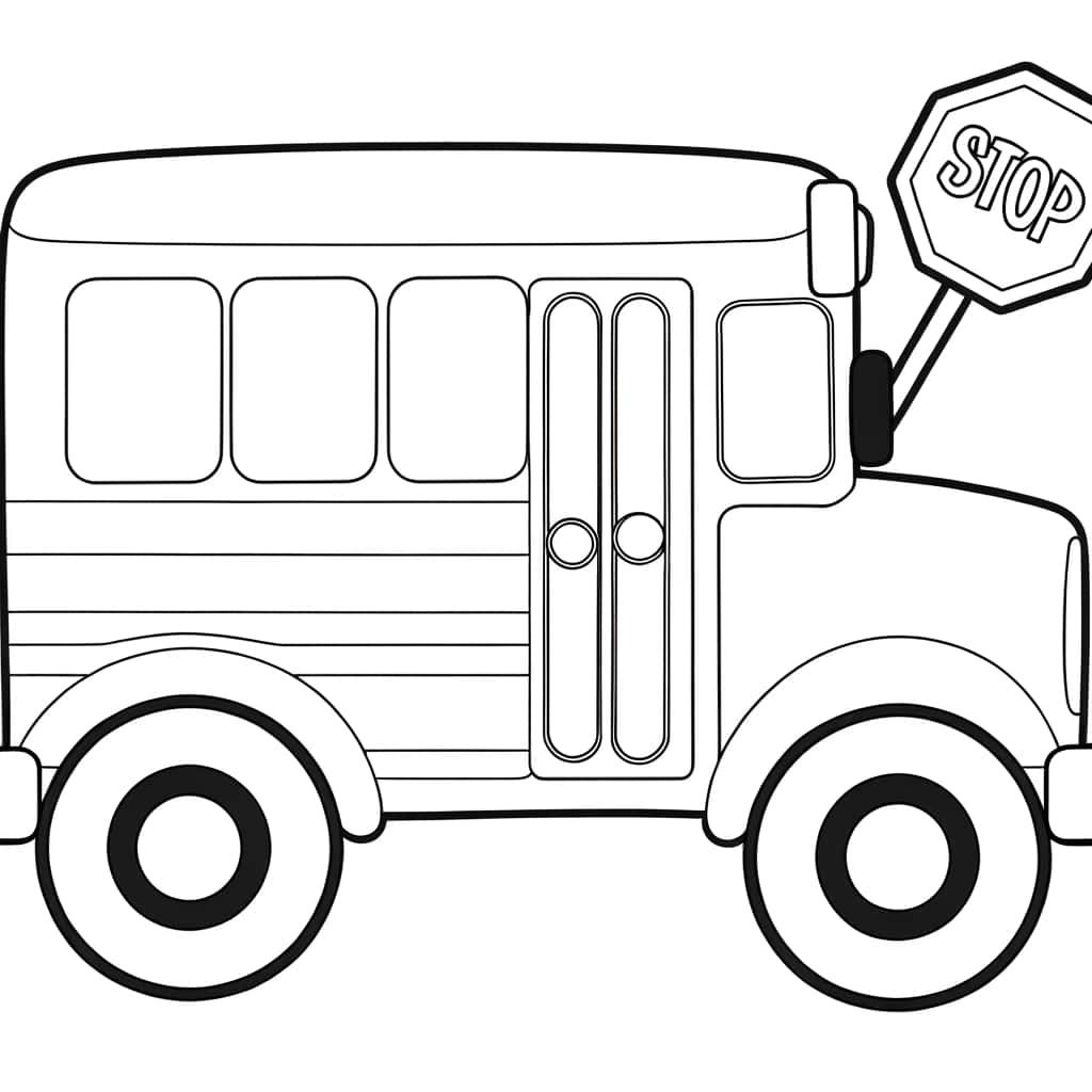 Coloriage Bus scolaire à imprimer et colorier