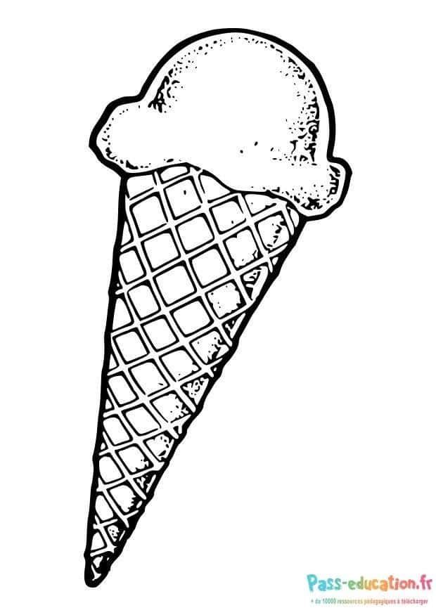 Coloriage Cône de glace à imprimer et colorier