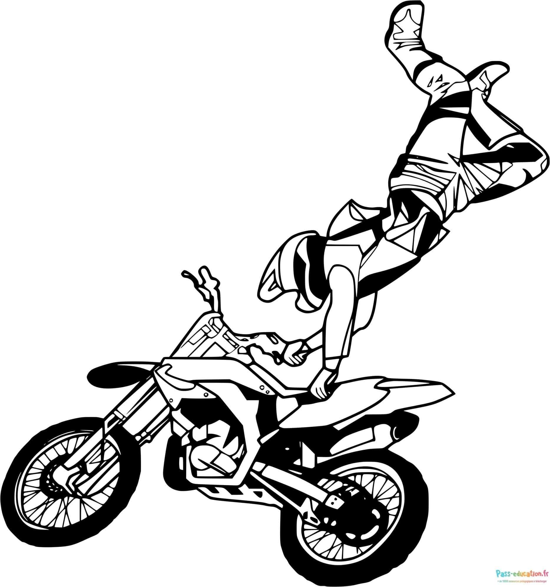 Coloriage Cascade motocross à imprimer et colorier