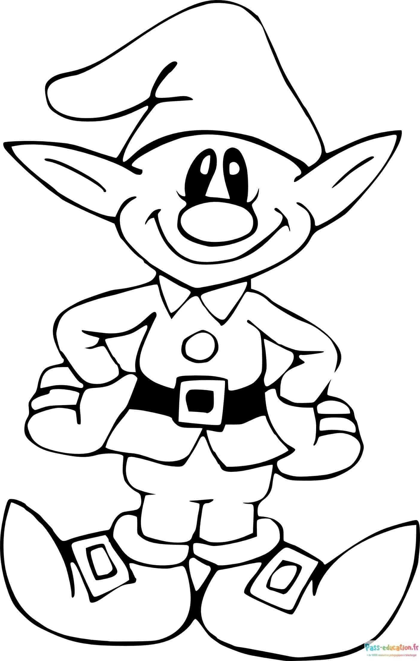 Coloriage Lutin souriant à imprimer et colorier