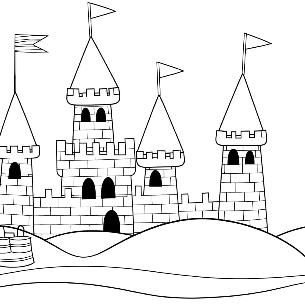 Coloriage Château de sable à imprimer et colorier