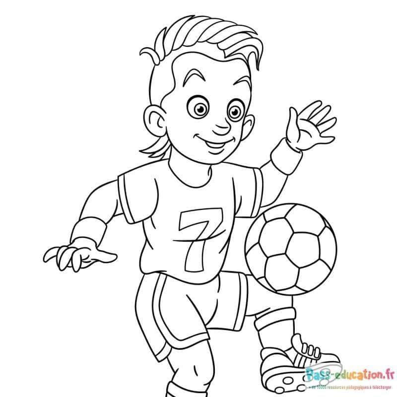 Coloriage Joueur de football à imprimer et colorier