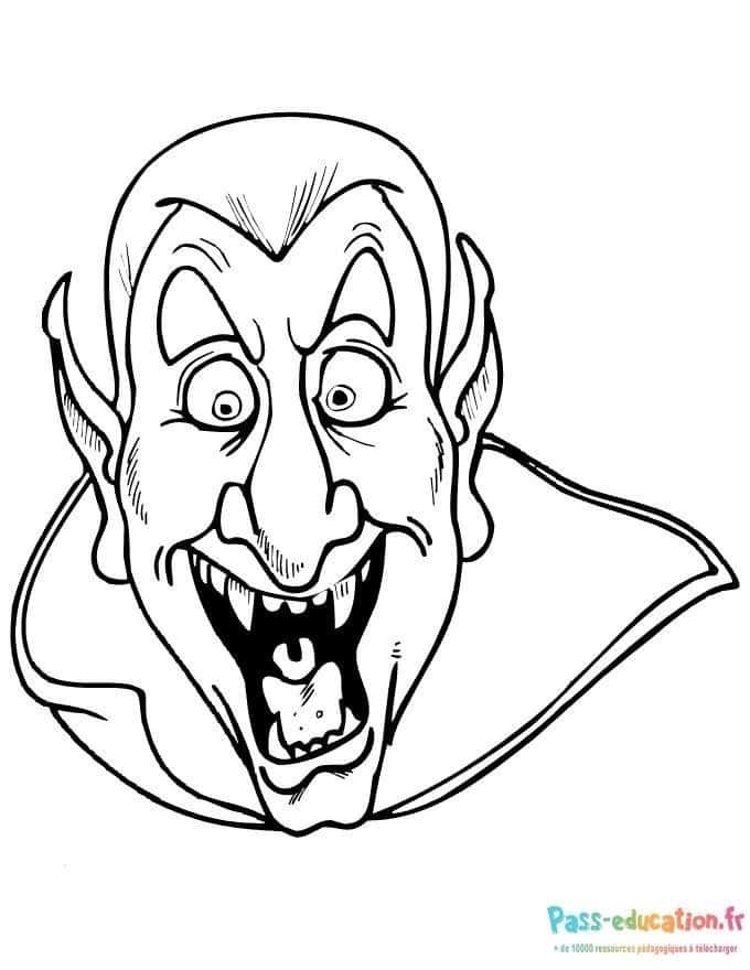 Coloriage Visage de vampire à imprimer et colorier