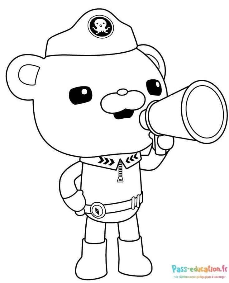 Coloriage Ours pirate à imprimer et colorier