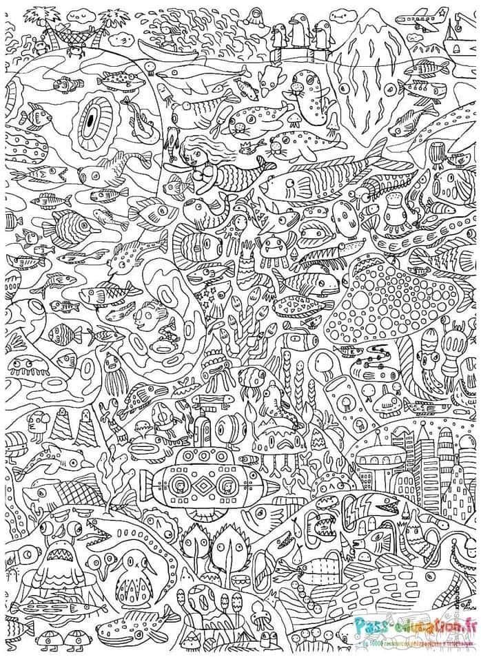 Coloriage Monde sous-marin à imprimer et colorier