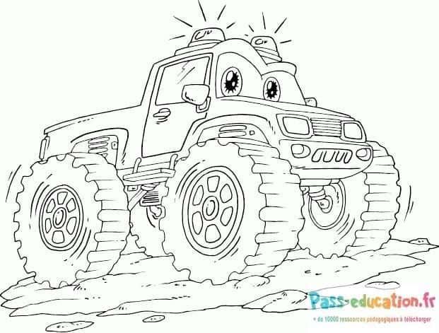 Coloriage Camion Monstre à imprimer et colorier