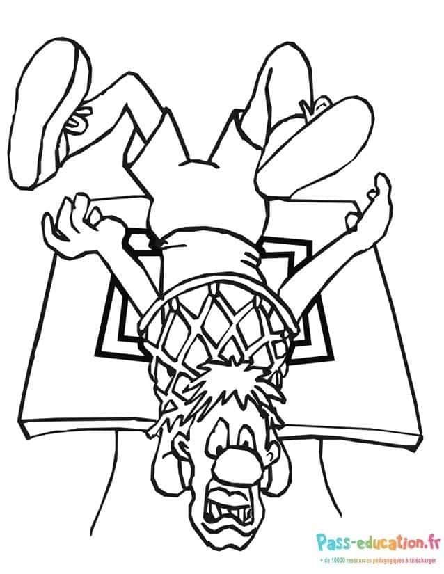Coloriage Joueur de basket inversé à imprimer et colorier