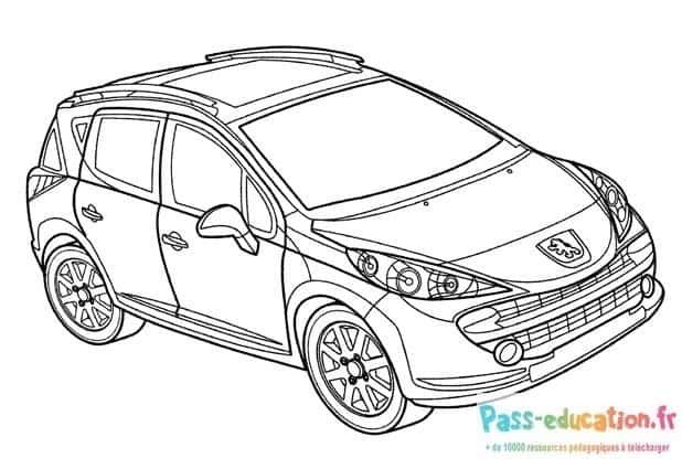 Coloriage Voiture familiale à imprimer et colorier