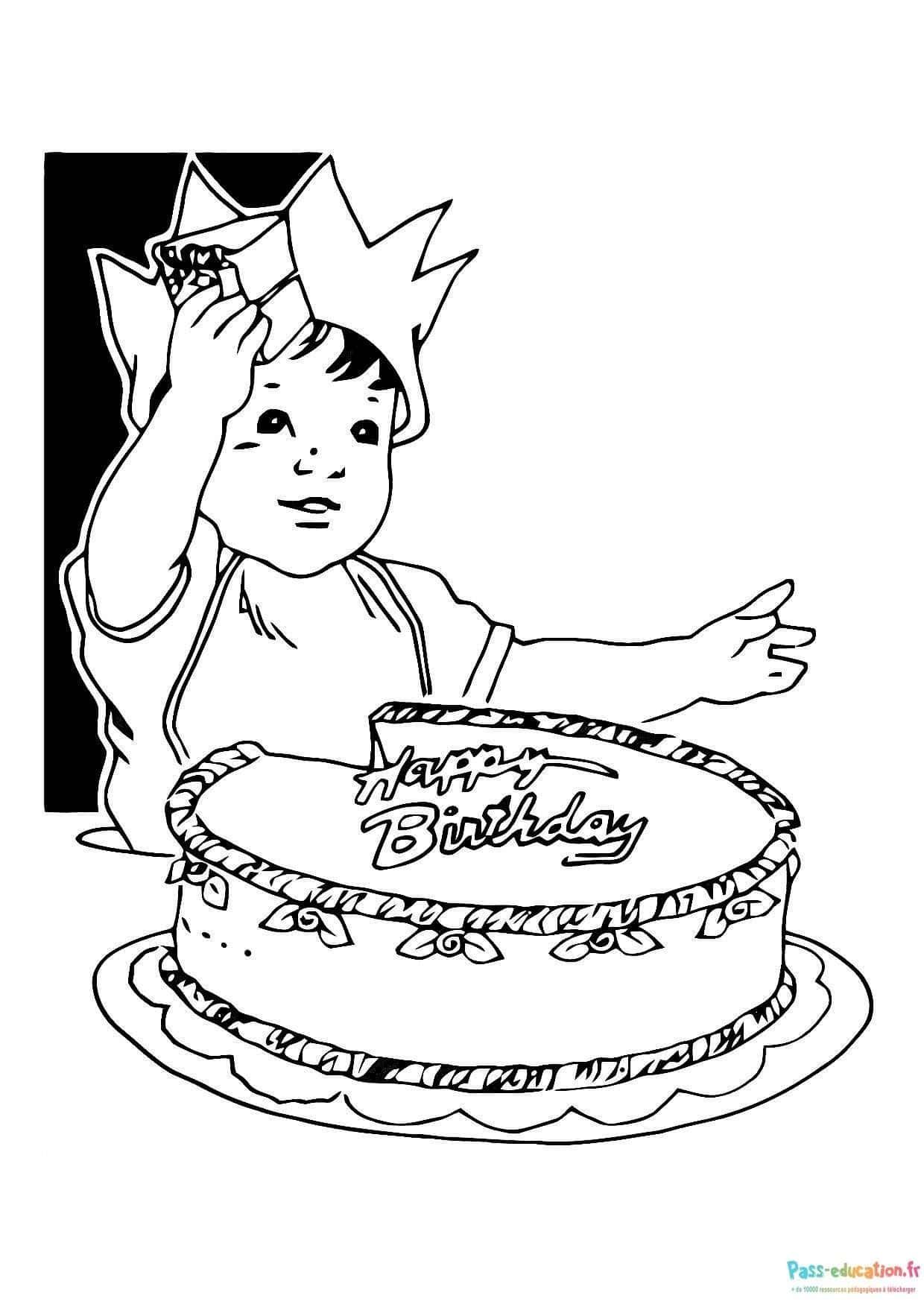 Coloriage Fête d'anniversaire à imprimer et colorier